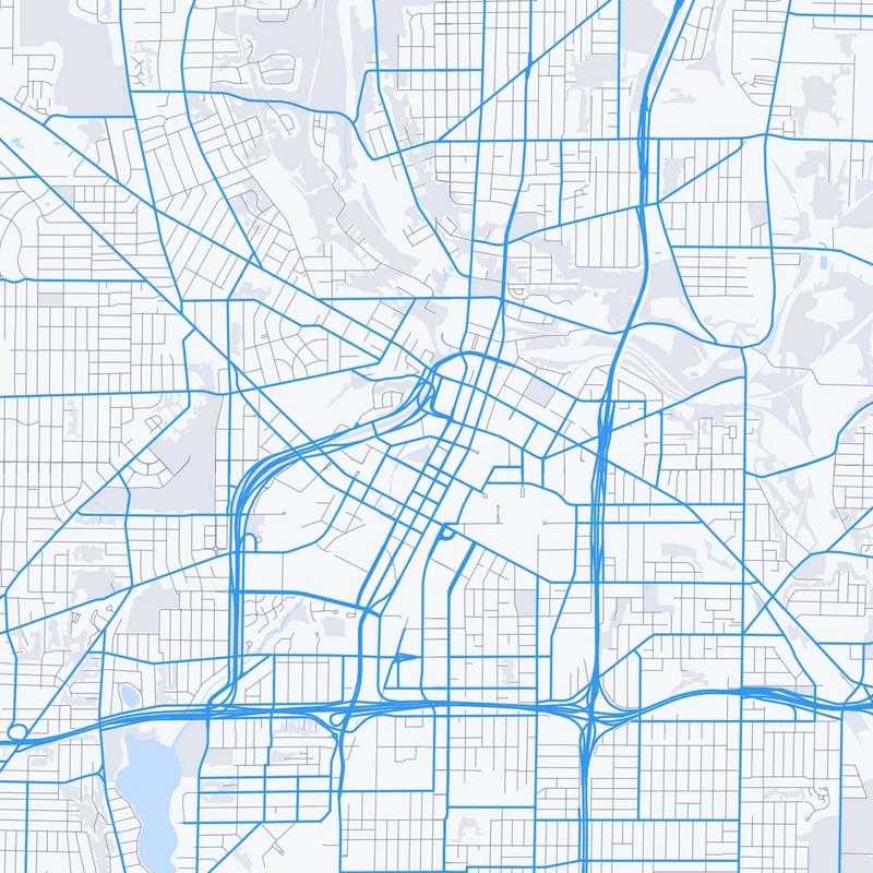 Map of Akron